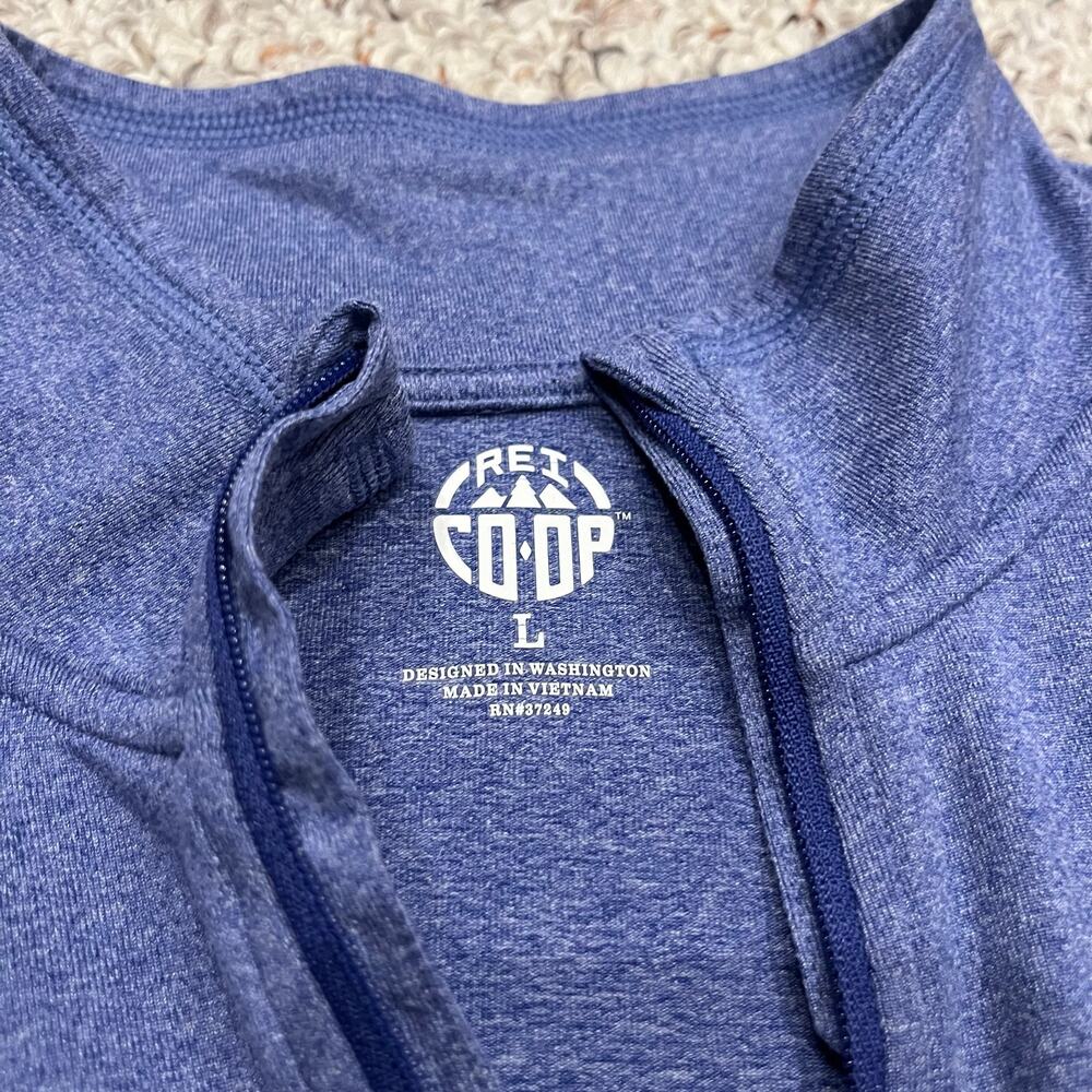 REI Co-op Quarter Zip Pullover L Blue Hiking Trail Active Gorpcore Baselayer - Picture 2 of 6